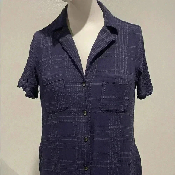 Maeve Textured Aria Shirtdress Size XS Blue - Picture 4 of 7